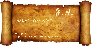 Hackel Anikó névjegykártya